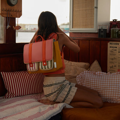 Schulranzen "Coral Pink + Submarine Yellow"
