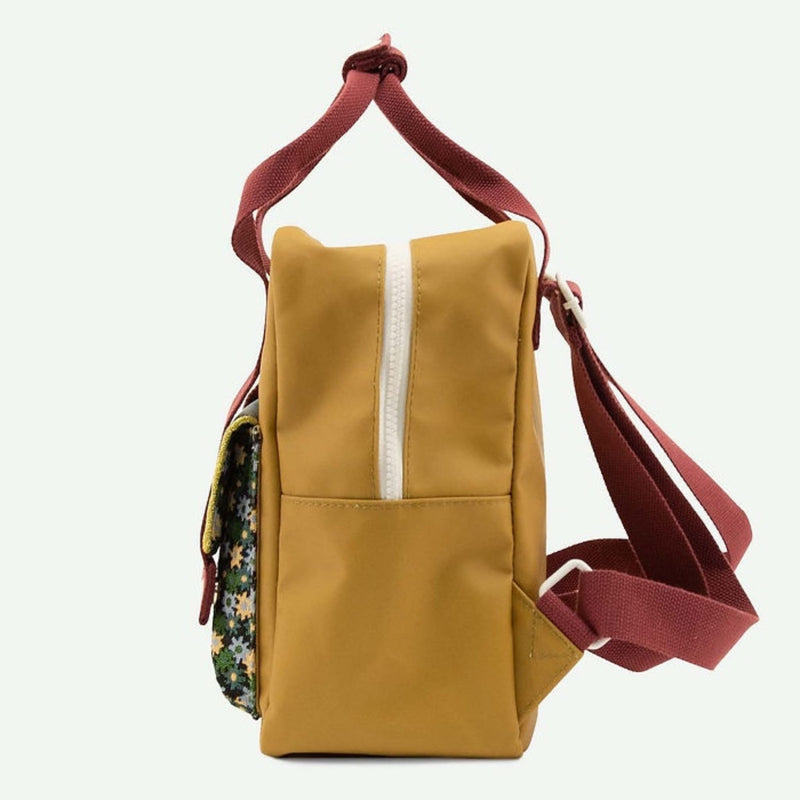 Kleiner Kinderrucksack "Golden Inventor Green / Flowerfield Green"