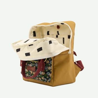 Kleiner Kinderrucksack "Golden Inventor Green / Flowerfield Green"