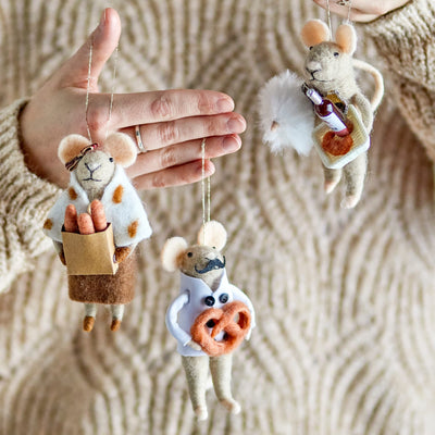 Weihnachtsmäuse “Peo Ornament Nature” 3er Set