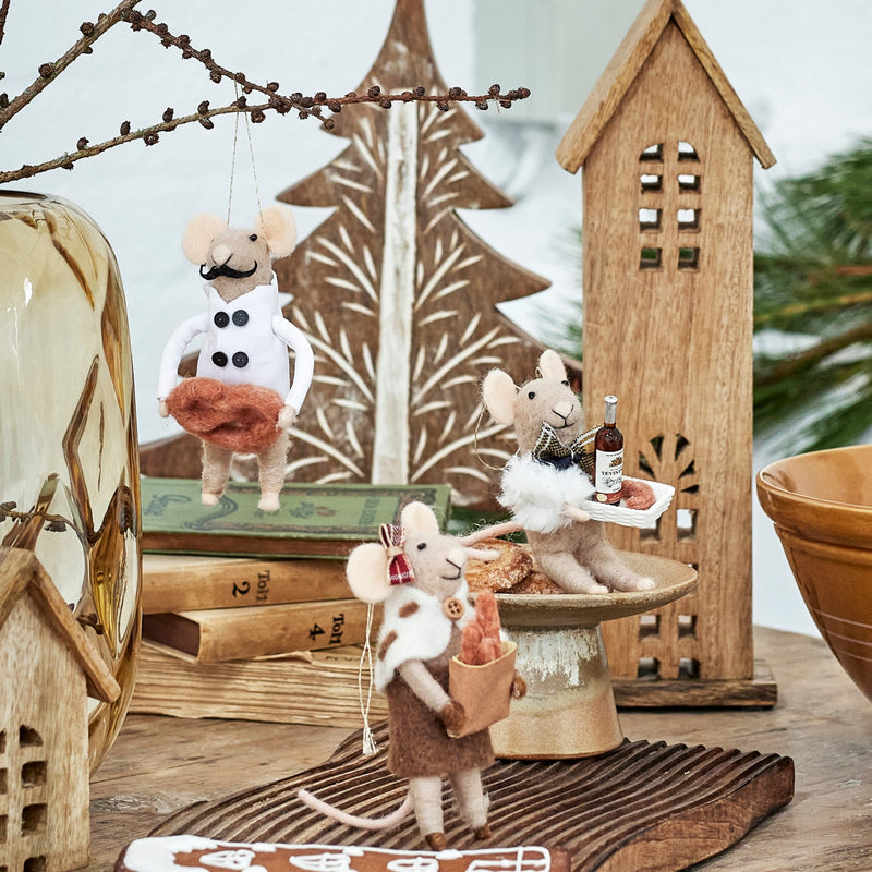 Weihnachtsmäuse “Peo Ornament Nature” 3er Set