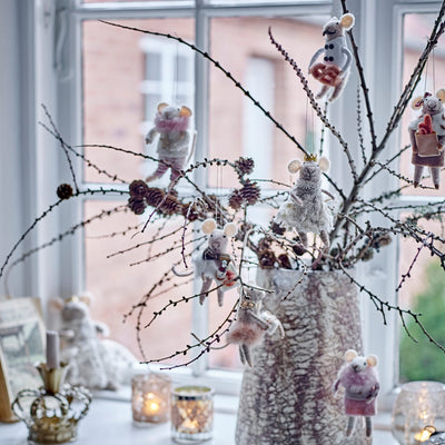 Weihnachtsmäuse “Peo Ornament Nature” 3er Set