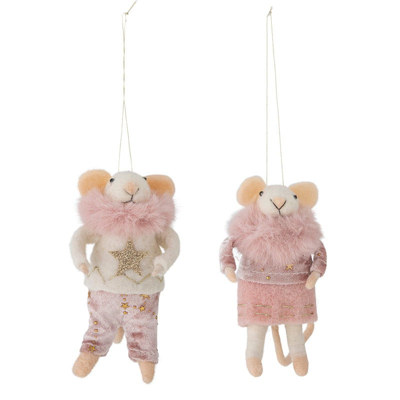 Weihnachtsmäuse “Peo Ornament Rose” 2er Set