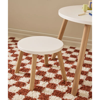 Tisch und zwei Hocker "Weiß"