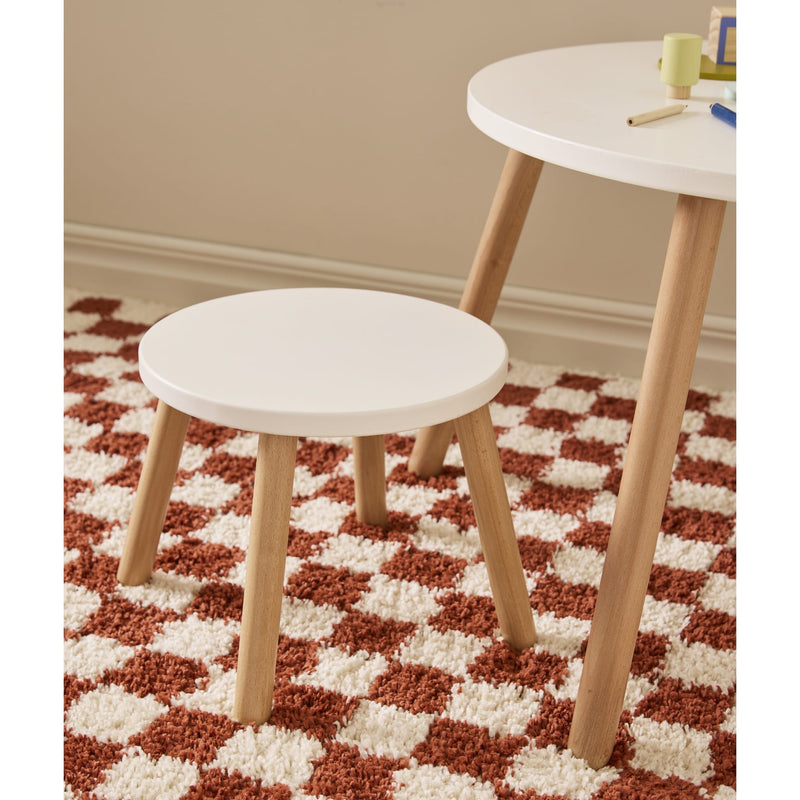 Tisch und zwei Hocker "Weiß"