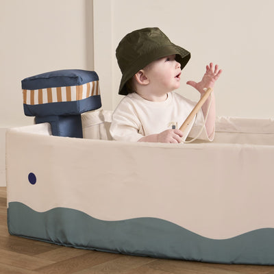 Fischerboot aus Stoff mit Angelset