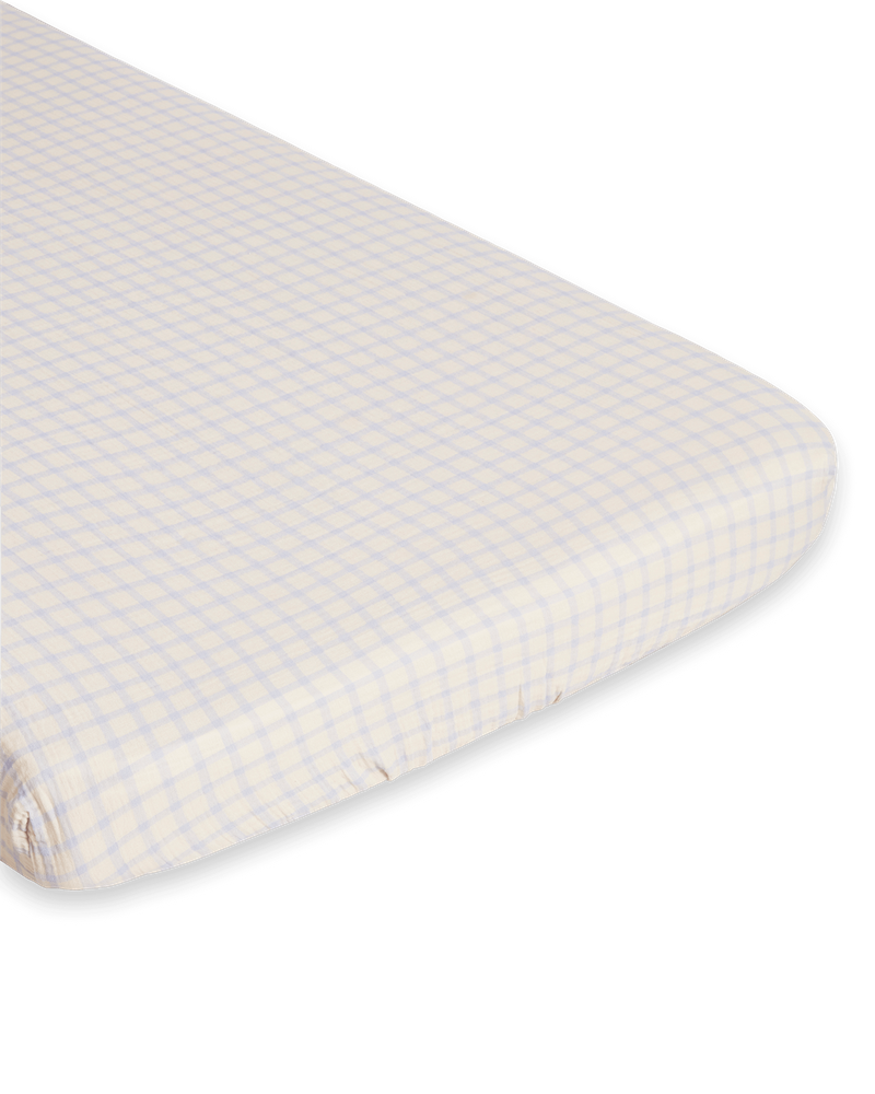 Spannbettlaken "Gingham Sky Blue" 70x140 cm