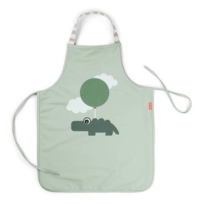Wasserdichte Kinderschürze "Happy Clouds Croco Grün"