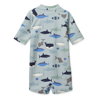 Schwimmanzug für Kinder "Max Shark / Dove blue"