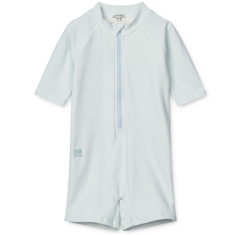 Schwimmanzug "Max Y/D stripe Pure sky / Creme de la creme"