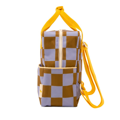 Kleiner Kinderrucksack "Farmhouse Checkerboard Blooming Purple"
