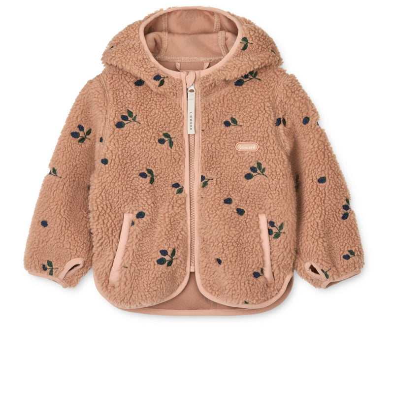 Plüschjacke für Kinder “Mara Pile Berry / Pale tuscany / Embroidery"