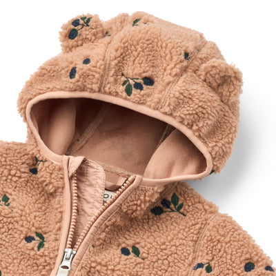 Plüschjacke für Kinder “Mara Pile Berry / Pale tuscany / Embroidery"