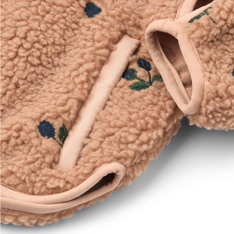 Plüschjacke für Kinder “Mara Pile Berry / Pale tuscany / Embroidery"