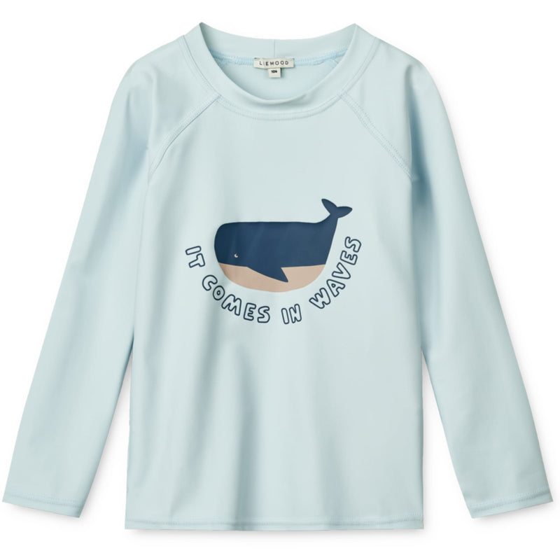 Langärmeliges UV-Badeshirt "Noah It comes in waves / Pure sky"