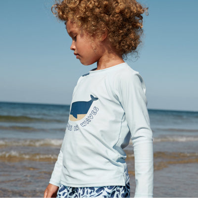 Langärmeliges UV-Badeshirt "Noah It comes in waves / Pure sky"