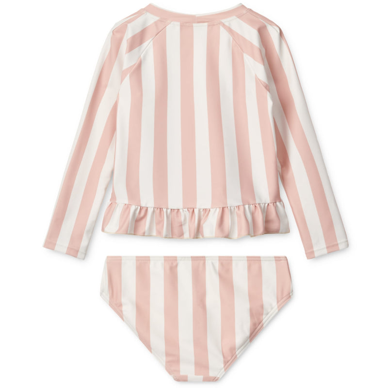 Badeset "Dagny Y/D stripe Sorbet rose / Creme de la creme"