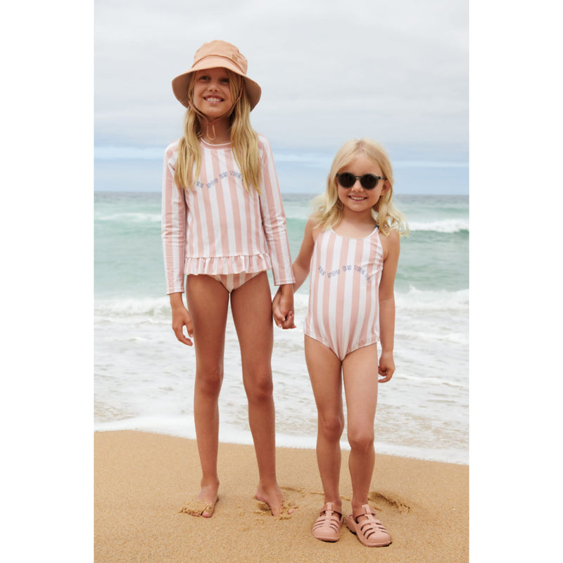 Badeset "Dagny Y/D stripe Sorbet rose / Creme de la creme"