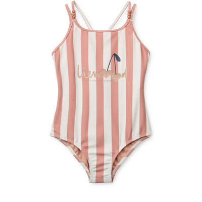 Badeanzug "Suna Coral blush / creme de la creme stripe"