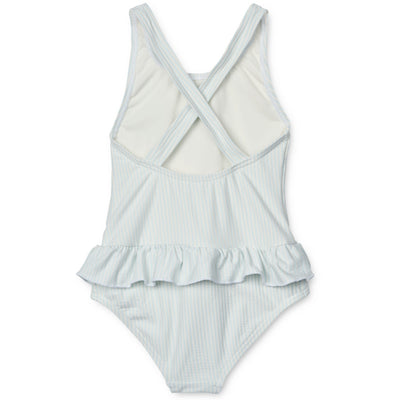 Badeanzug für Kinder "Amara Y/D stripe Pure sky / Creme de la creme"