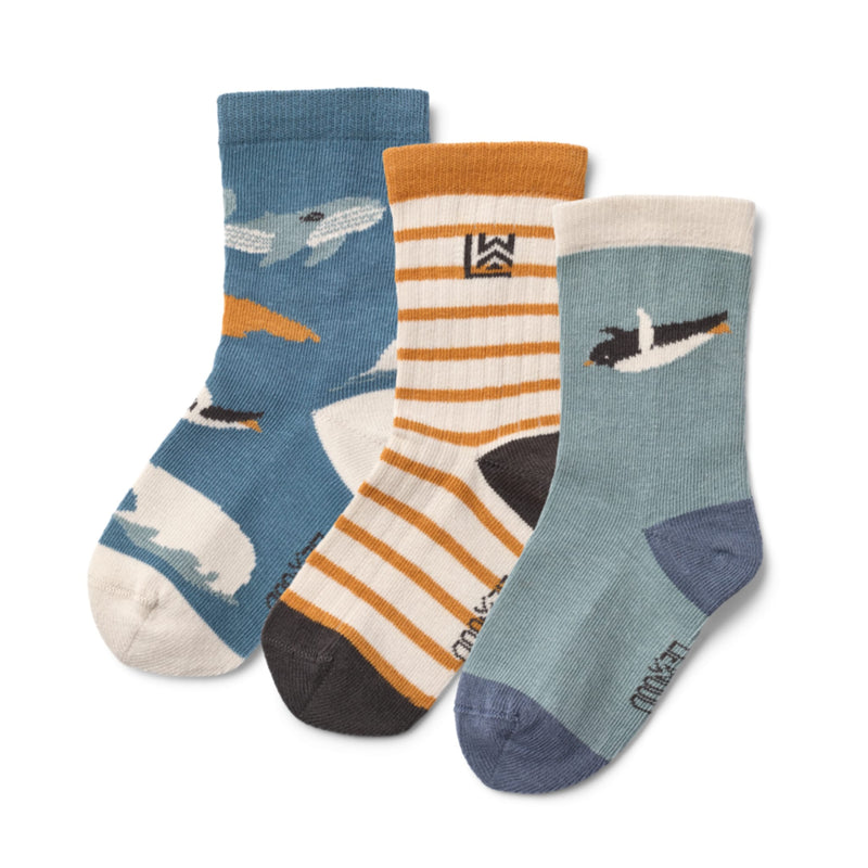 Kinder-Socken “Silas Arctic Sea / Ocean view" 3er Pack