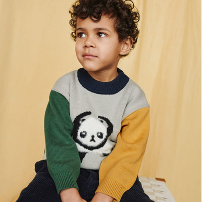 Strickpullover "Orlane Panda / Mist / Classic navy multi mix"