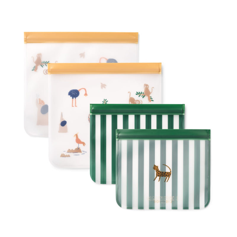 Mehrweg-Aufbewahrungsbeutel "Rebus All together / Sandy" 4er Pack
