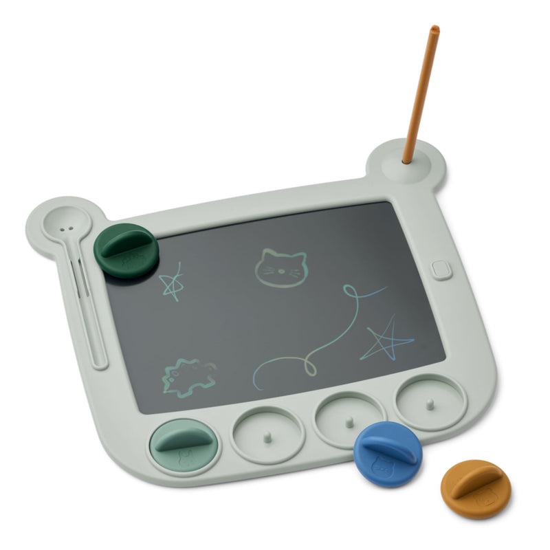 LCD-Zeichenbrett mit Stempeln "Venzora Dove blue multi mix"
