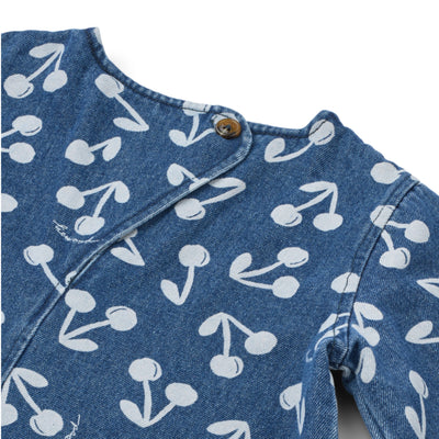 Bedrucktes Denim-Kleid "Angelica Cherry blossom / Medium blue denim"