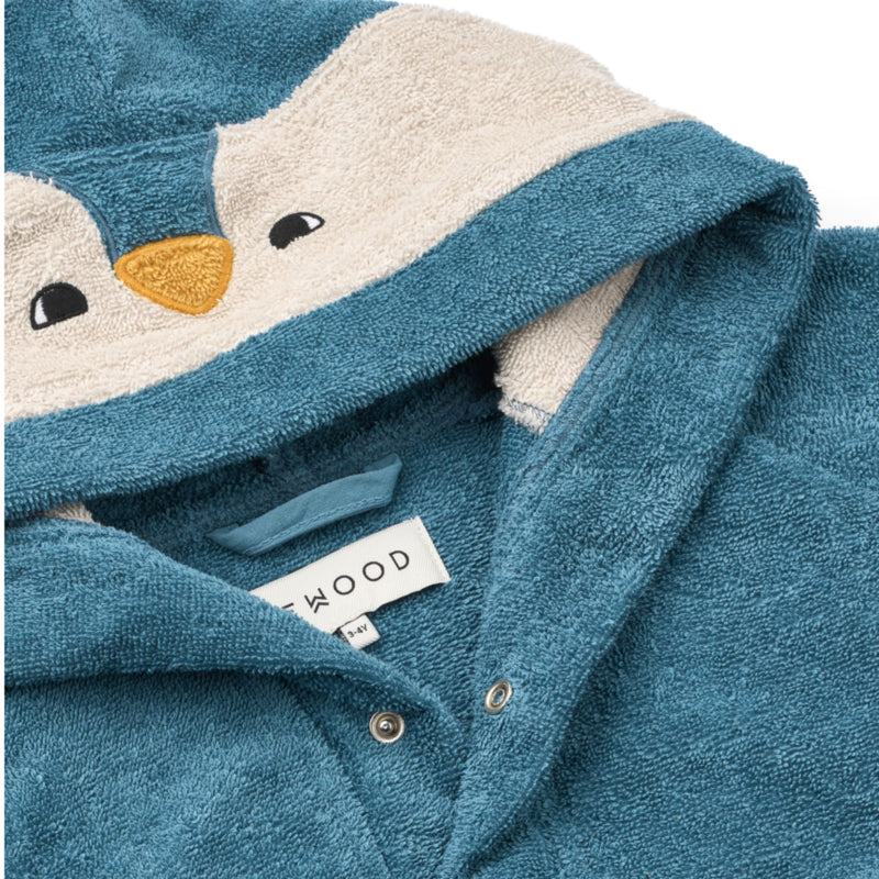 Kinder-Bademantel “Lily Penguin Oceanview mix"
