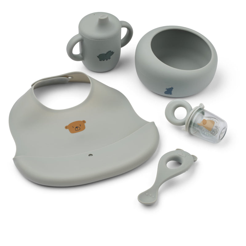 Baby Mealtime Set "Mileah Dove blue" 5er Pack