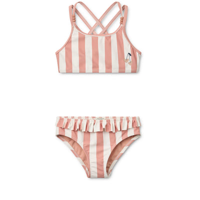 Bikini-Set "Belle Coral blush / creme de la creme stripe"