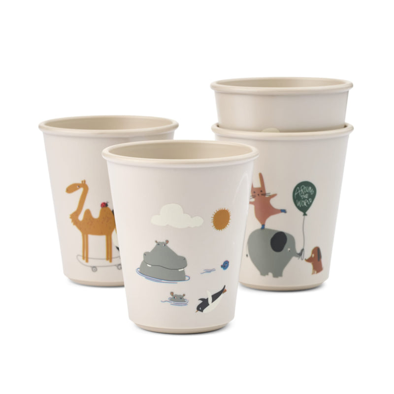 Kinderbecher aus Silikon "Lana Around the world / Sandy" 4er-Pack