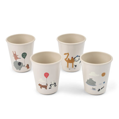 Kinderbecher aus Silikon "Lana Around the world / Sandy" 4er-Pack