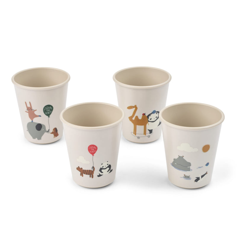 Kinderbecher aus Silikon "Lana Around the world / Sandy" 4er-Pack