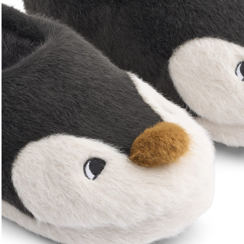 Hausschuhe für Kinder "Aviaja Penguin Sandy / Dark grey"