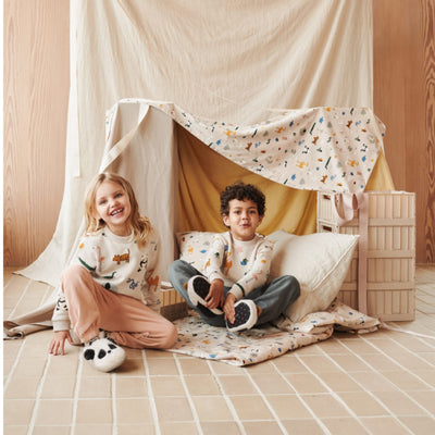 Hausschuhe für Kinder "Aviaja Panda Sandy / Dark grey"