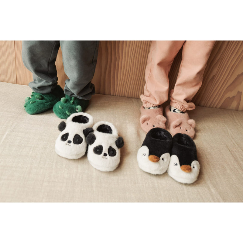 Hausschuhe für Kinder "Aviaja Panda Sandy / Dark grey"