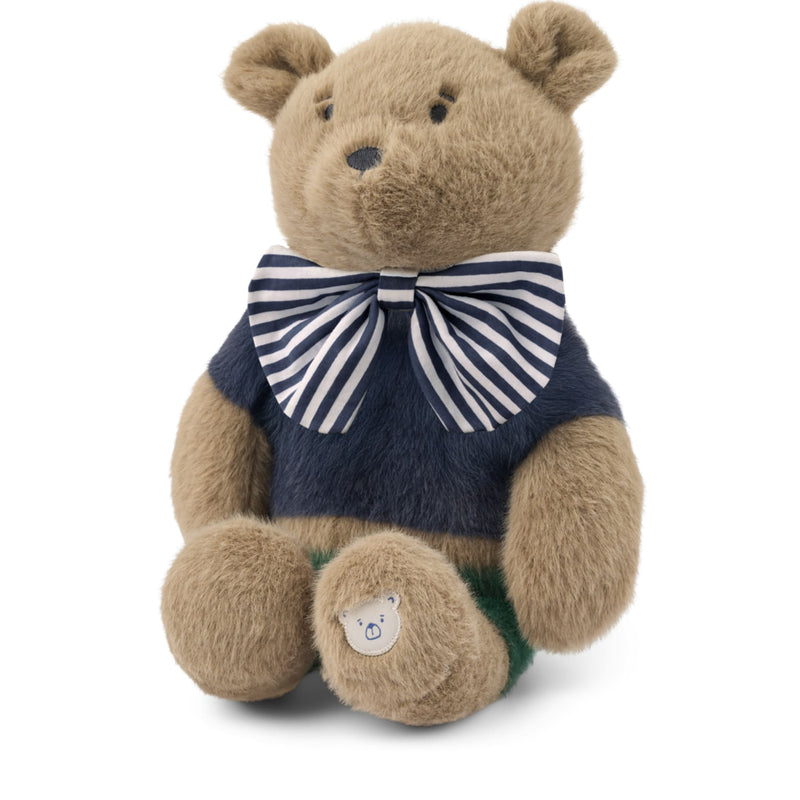 Plüschtier "Hubert Bear Dune / Blue stripe mix"