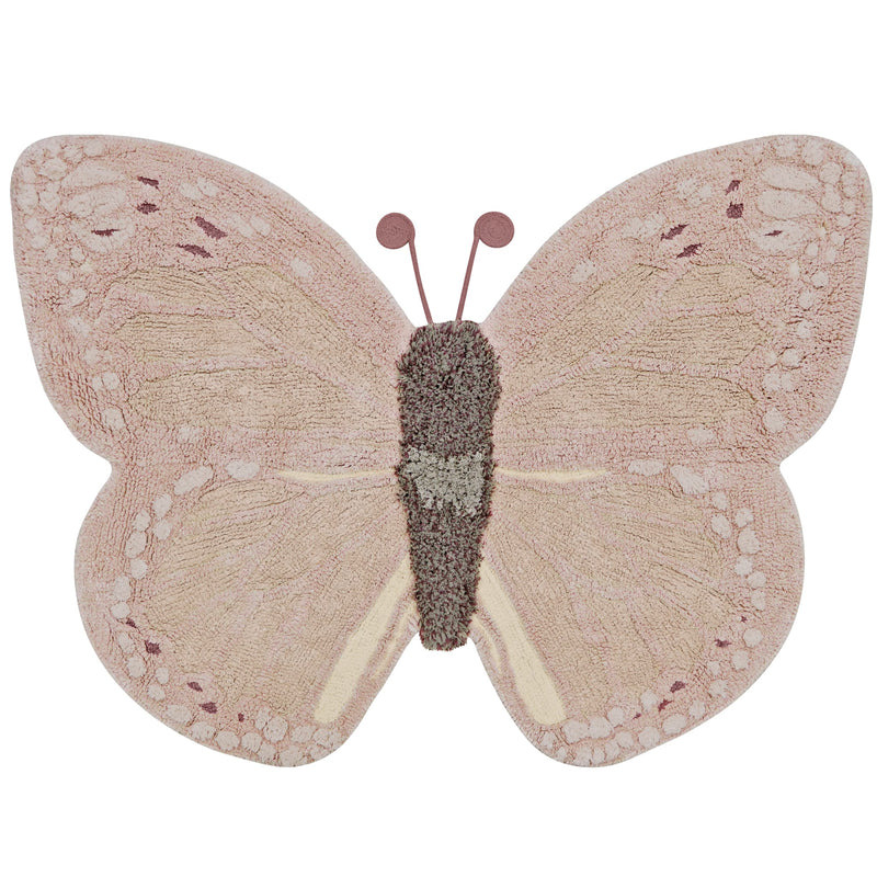 Waschbarer Baumwollteppich "Butterfly" 90 x 120cm