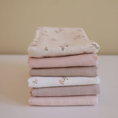 Musselintuch "GOTS Mix Ashley, Coral, Latte" 3er Pack