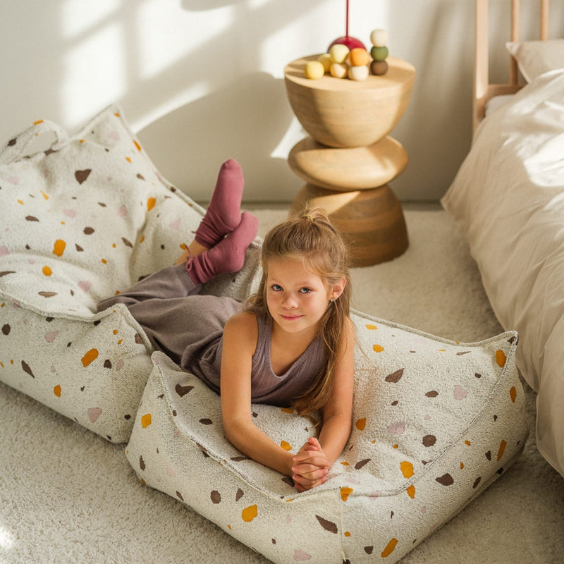 Sitzhocker "Square Terrazzo Marble"