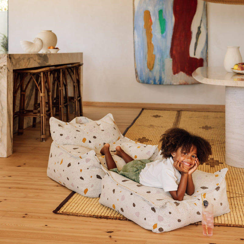 Sitzhocker "Square Terrazzo Marble"