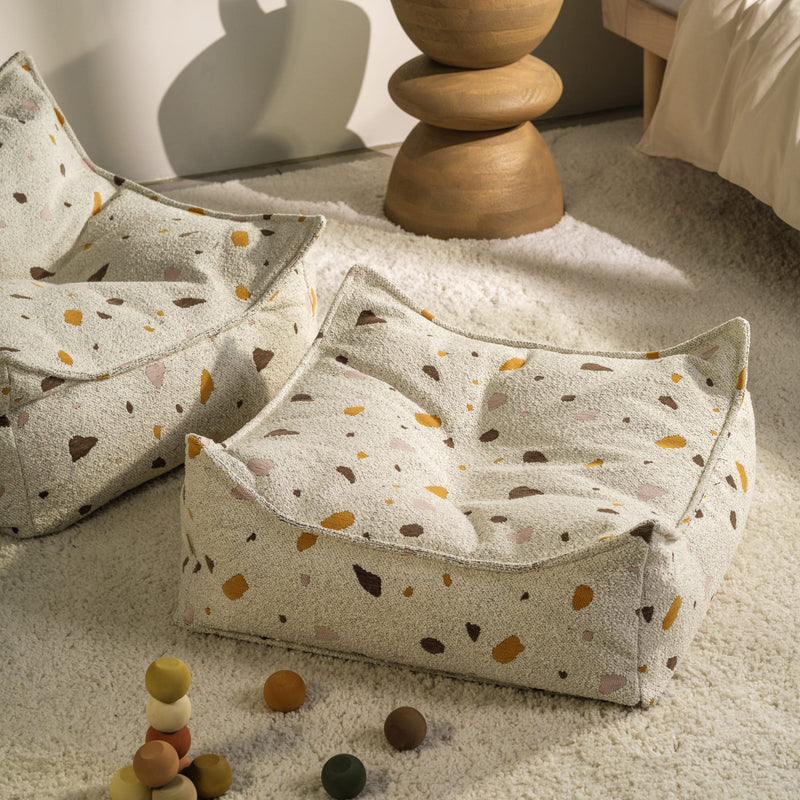 Sitzhocker "Square Terrazzo Marble"