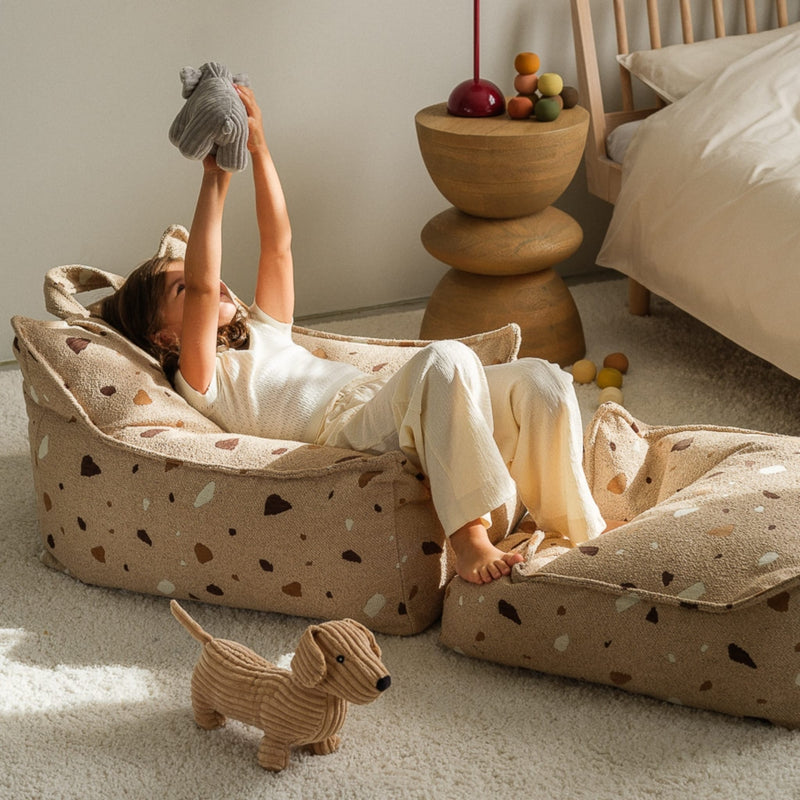 Sitzhocker "Square Terrazzo Sand"