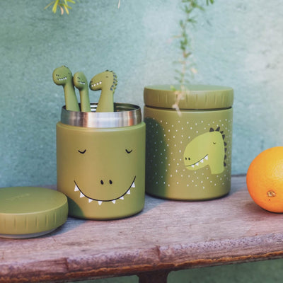 Kinderbesteck Set aus Silikon “Mr. Dino“ 3-teilig
