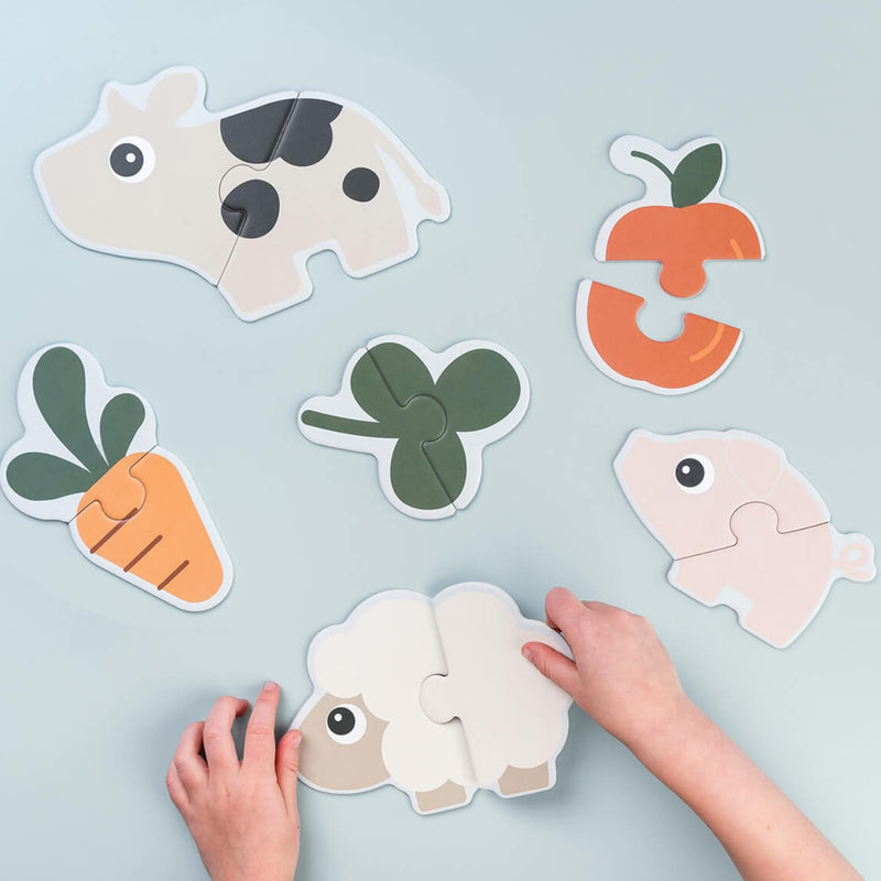 Erstes Jigsaw Puzzleset "Tiny Farm - Colour Mix"