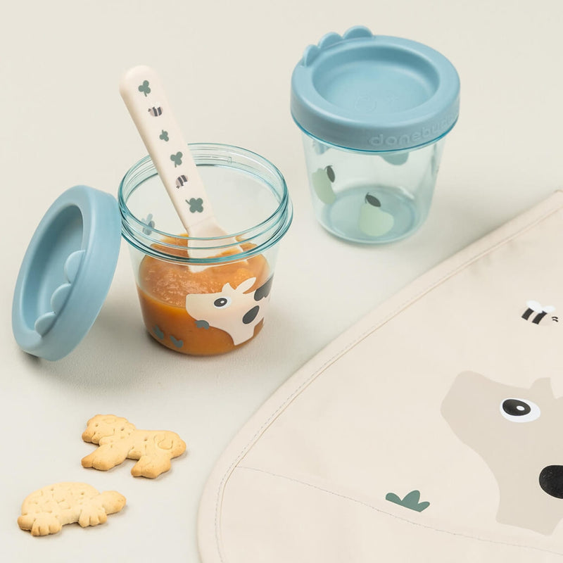 Baby-Snackbox "Tiny Farm - blue" 2er Set