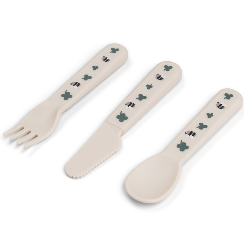 Kinderbesteck-Set " Foodie Tiny Farm - Sand"