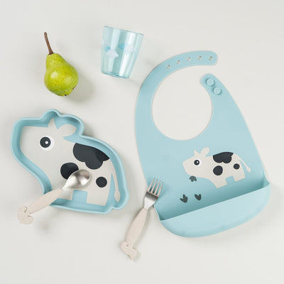 Stick&Stay Silikon Snackteller "Dotti - blue"